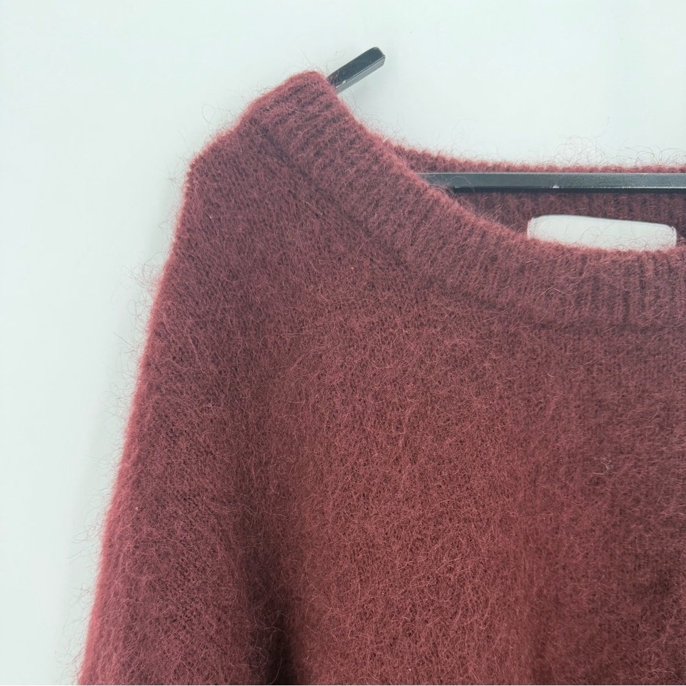 H&M Edition Premium Selection Oversized Mohair Wool Blend Sweater In Burgundy - Picture 4 of 8